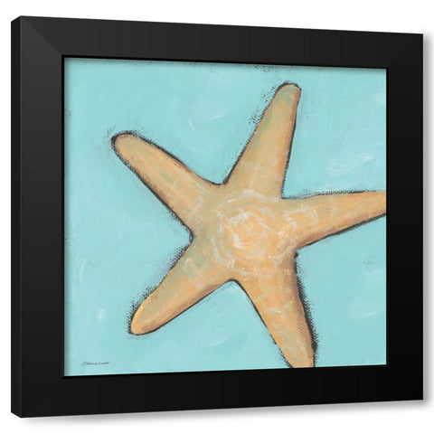 Starfish Black Modern Wood Framed Art Print with Double Matting by Marrott, Stephanie