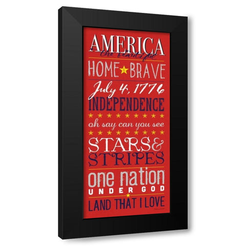 American Red Black Modern Wood Framed Art Print with Double Matting by Marrott, Stephanie