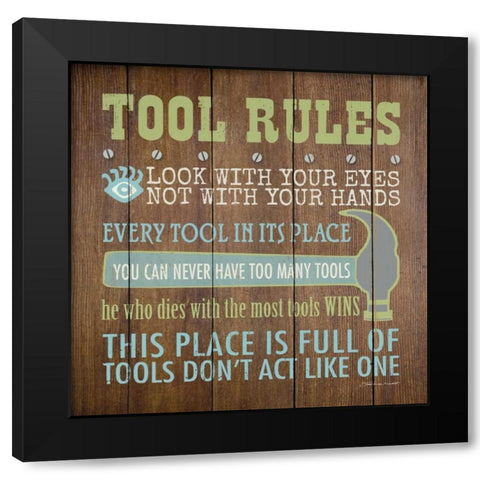 Tool Rules III Black Modern Wood Framed Art Print with Double Matting by Marrott, Stephanie