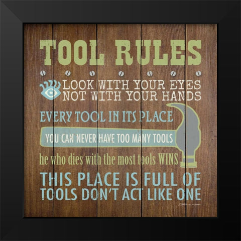 Tool Rules III Black Modern Wood Framed Art Print by Marrott, Stephanie