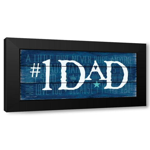 #1 Dad I Black Modern Wood Framed Art Print with Double Matting by Marrott, Stephanie