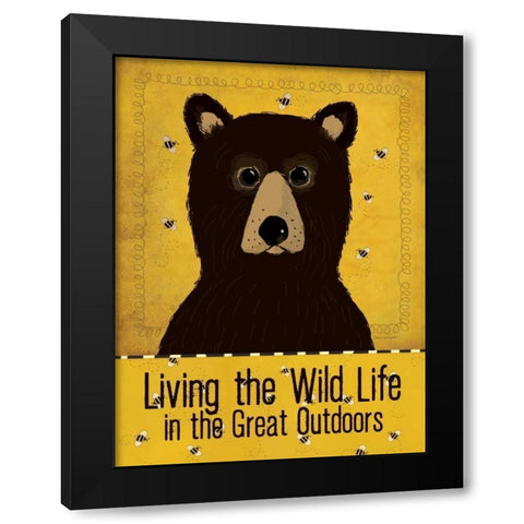 Wild Bear Black Modern Wood Framed Art Print with Double Matting by Marrott, Stephanie
