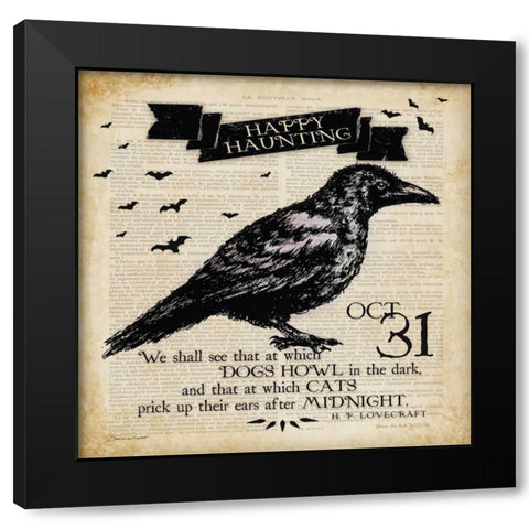 Raven Black Modern Wood Framed Art Print by Marrott, Stephanie