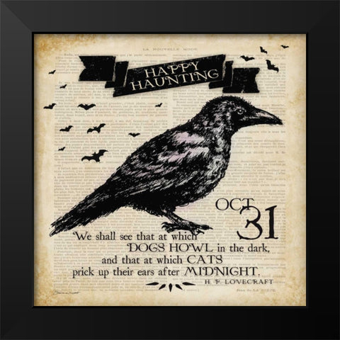 Raven Black Modern Wood Framed Art Print by Marrott, Stephanie