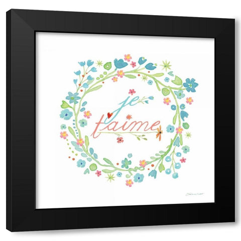 Je Taime Black Modern Wood Framed Art Print with Double Matting by Marrott, Stephanie