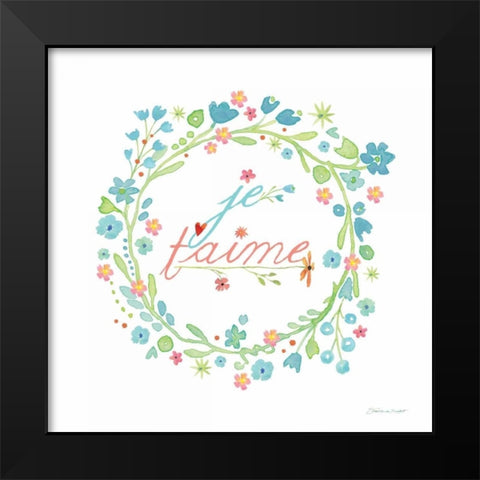 Je Taime Black Modern Wood Framed Art Print by Marrott, Stephanie