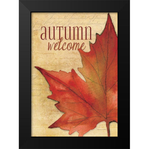 Autumn Welcome I  Black Modern Wood Framed Art Print by Marrott, Stephanie