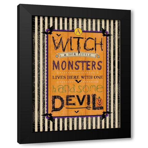 Handsome Devil Black Modern Wood Framed Art Print by Marrott, Stephanie