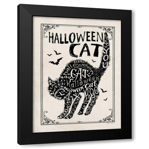 Halloween Cat II Black Modern Wood Framed Art Print with Double Matting by Marrott, Stephanie