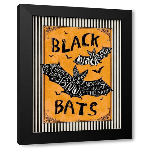 Black Bats II Black Modern Wood Framed Art Print with Double Matting by Marrott, Stephanie