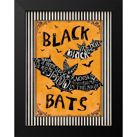 Black Bats II Black Modern Wood Framed Art Print by Marrott, Stephanie