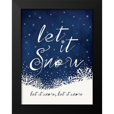 Let it Snow Black Modern Wood Framed Art Print by Marrott, Stephanie