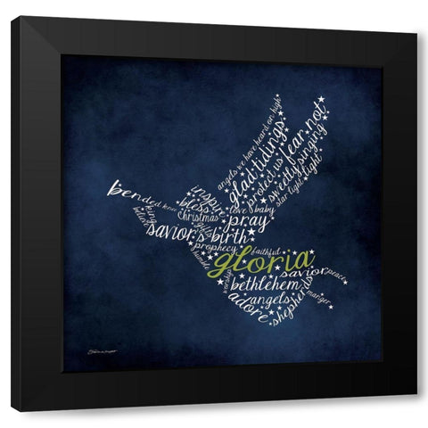 Angel Black Modern Wood Framed Art Print by Marrott, Stephanie