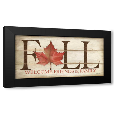 Fall Welcome Black Modern Wood Framed Art Print with Double Matting by Marrott, Stephanie