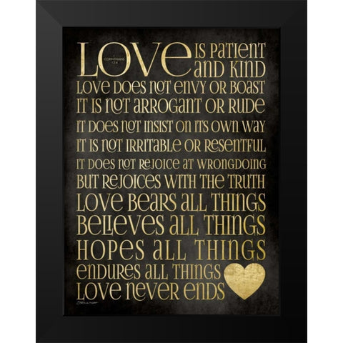Love Is Patient Black Modern Wood Framed Art Print by Marrott, Stephanie