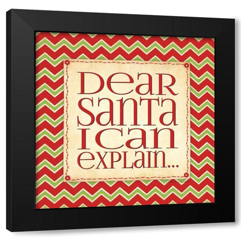 Dear Santa Black Modern Wood Framed Art Print with Double Matting by Marrott, Stephanie