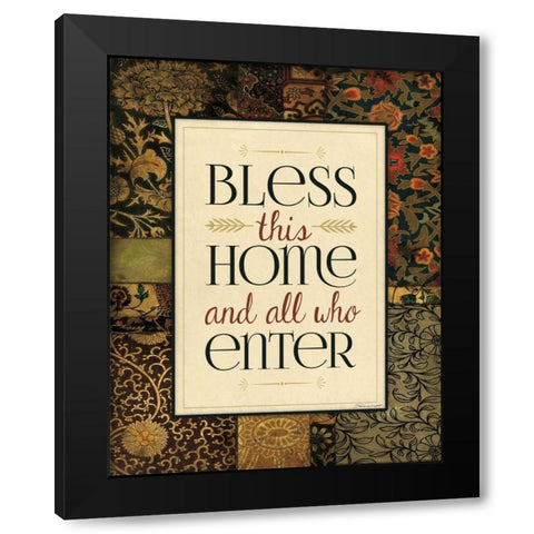 Bless This Home Black Modern Wood Framed Art Print with Double Matting by Marrott, Stephanie