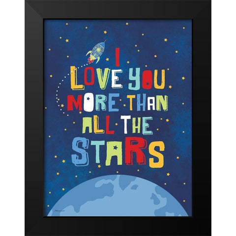 All The Stars Black Modern Wood Framed Art Print by Marrott, Stephanie