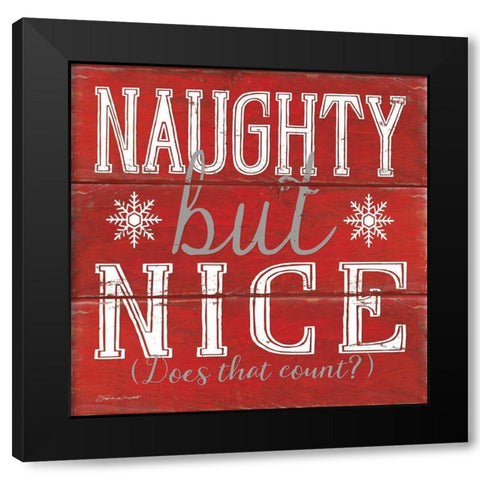 Naughty But Good Black Modern Wood Framed Art Print by Marrott, Stephanie