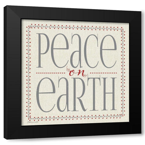 Peace On Earth Black Modern Wood Framed Art Print with Double Matting by Marrott, Stephanie