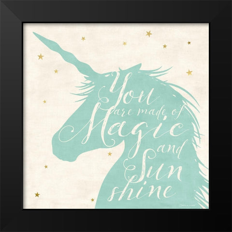 Unicorn Magic Black Modern Wood Framed Art Print by Marrott, Stephanie