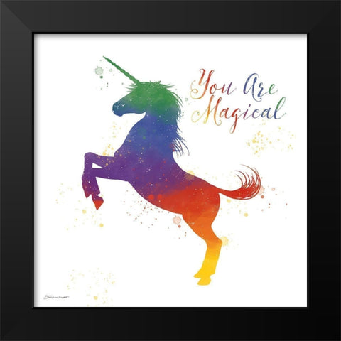 Magical Unicorn Black Modern Wood Framed Art Print by Marrott, Stephanie