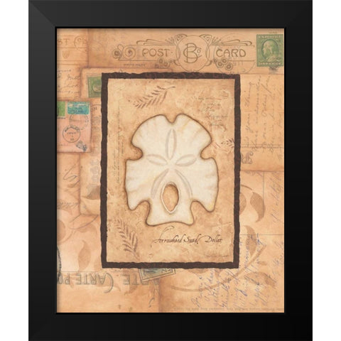 Sand Dollar Black Modern Wood Framed Art Print by Marrott, Stephanie