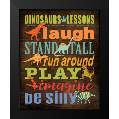 Dinosaur Lessons Black Modern Wood Framed Art Print by Marrott, Stephanie