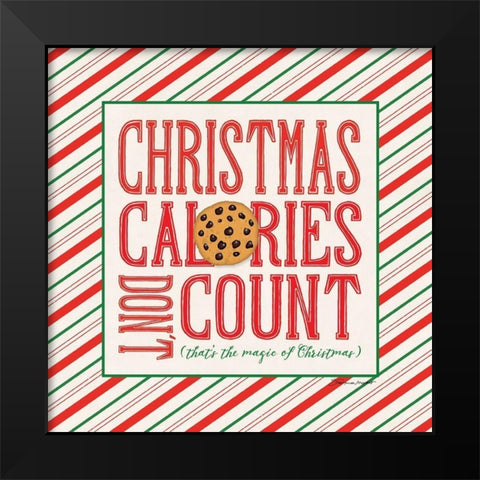 Christmas Calories Black Modern Wood Framed Art Print by Marrott, Stephanie