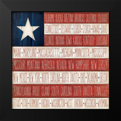 USA Black Modern Wood Framed Art Print by Marrott, Stephanie