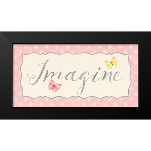 Imagine Black Modern Wood Framed Art Print by Marrott, Stephanie