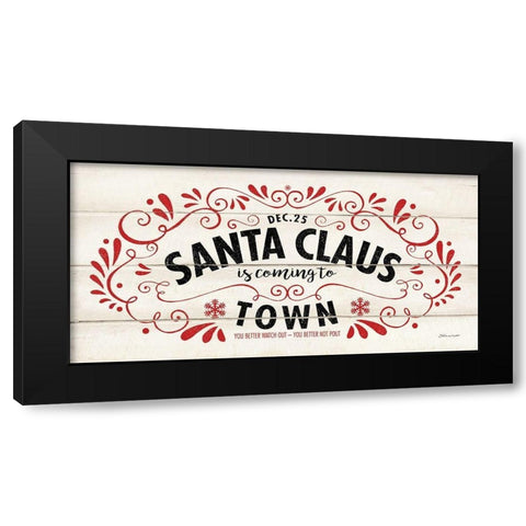 Santa Claus Black Modern Wood Framed Art Print by Marrott, Stephanie