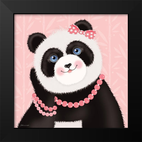 Glamour Panda Black Modern Wood Framed Art Print by Marrott, Stephanie