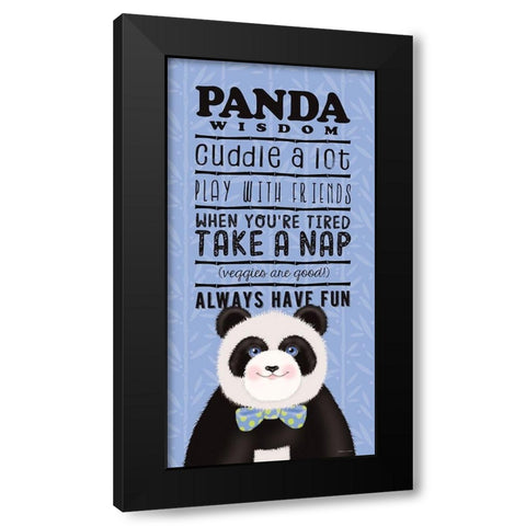Panda Wisdom Black Modern Wood Framed Art Print by Marrott, Stephanie