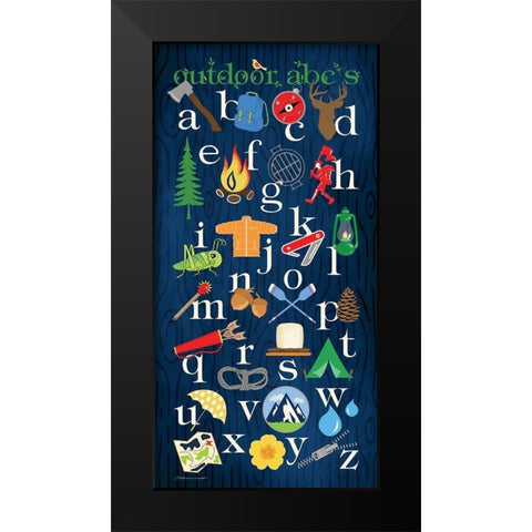Outdoor ABCs Black Modern Wood Framed Art Print by Marrott, Stephanie