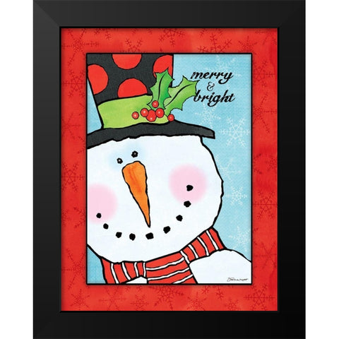 Snowman I Black Modern Wood Framed Art Print by Marrott, Stephanie