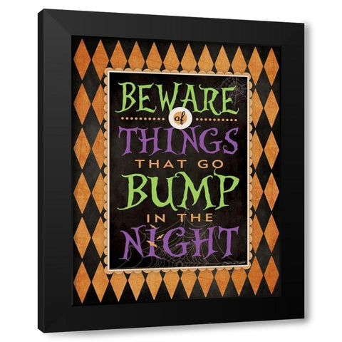 Beware Black Modern Wood Framed Art Print by Marrott, Stephanie