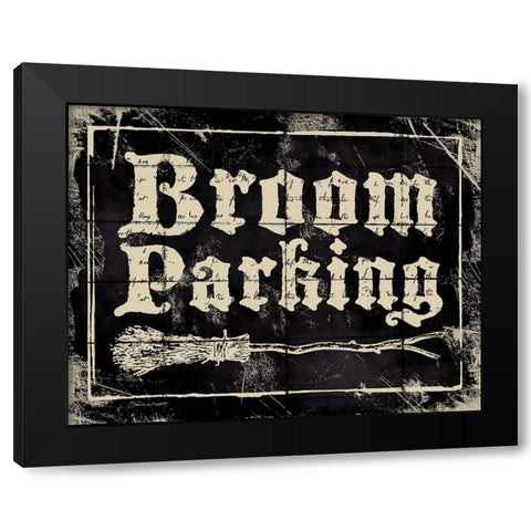 Broom Parking Black Modern Wood Framed Art Print with Double Matting by Marrott, Stephanie
