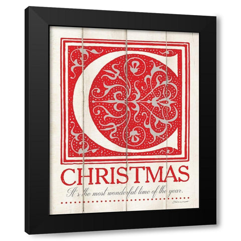 Christmas Black Modern Wood Framed Art Print by Marrott, Stephanie