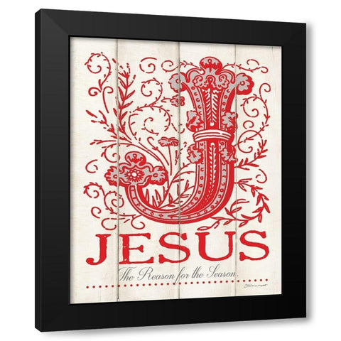 Jesus Black Modern Wood Framed Art Print by Marrott, Stephanie