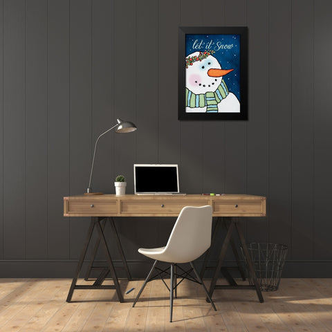 Let it Snow Black Modern Wood Framed Art Print by Marrott, Stephanie