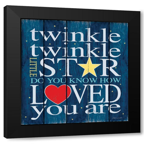 Twinkle Twinkle Black Modern Wood Framed Art Print with Double Matting by Marrott, Stephanie