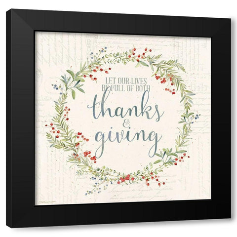 Thanks and Giving Black Modern Wood Framed Art Print by Marrott, Stephanie
