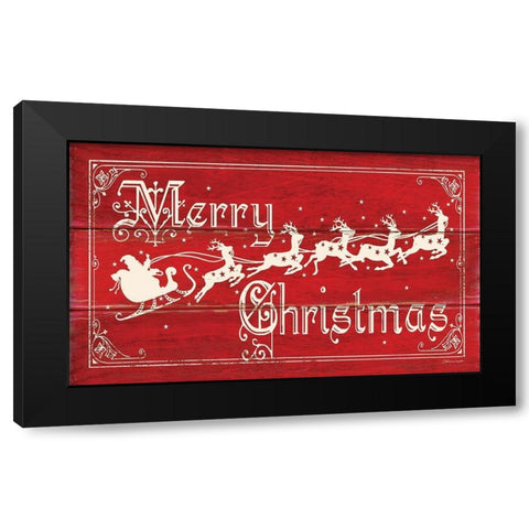 Merry Christmas Black Modern Wood Framed Art Print with Double Matting by Marrott, Stephanie