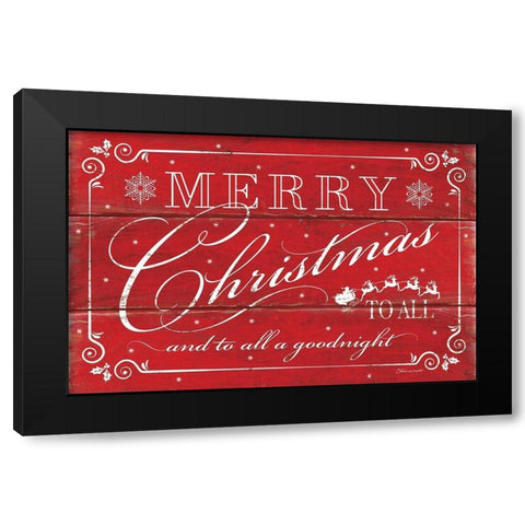 Merry Christmas to All Black Modern Wood Framed Art Print with Double Matting by Marrott, Stephanie