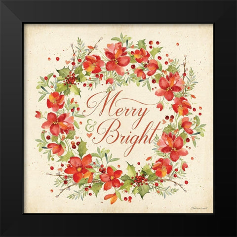 Merry and Bright Black Modern Wood Framed Art Print by Marrott, Stephanie
