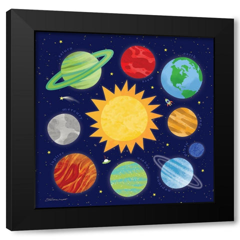 Our Solar System Black Modern Wood Framed Art Print by Marrott, Stephanie