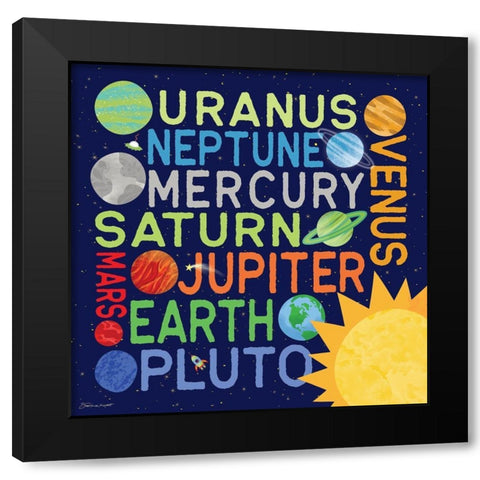 Our Planets Black Modern Wood Framed Art Print by Marrott, Stephanie