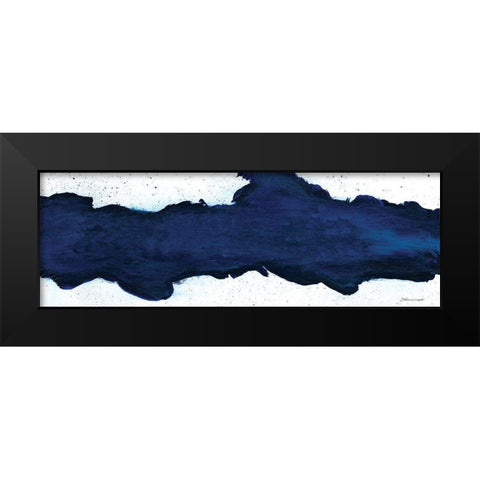 Blue Wave Black Modern Wood Framed Art Print by Marrott, Stephanie