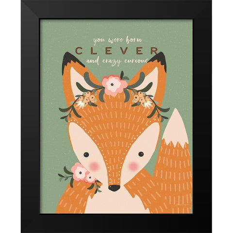 Clever Fox Black Modern Wood Framed Art Print by Marrott, Stephanie